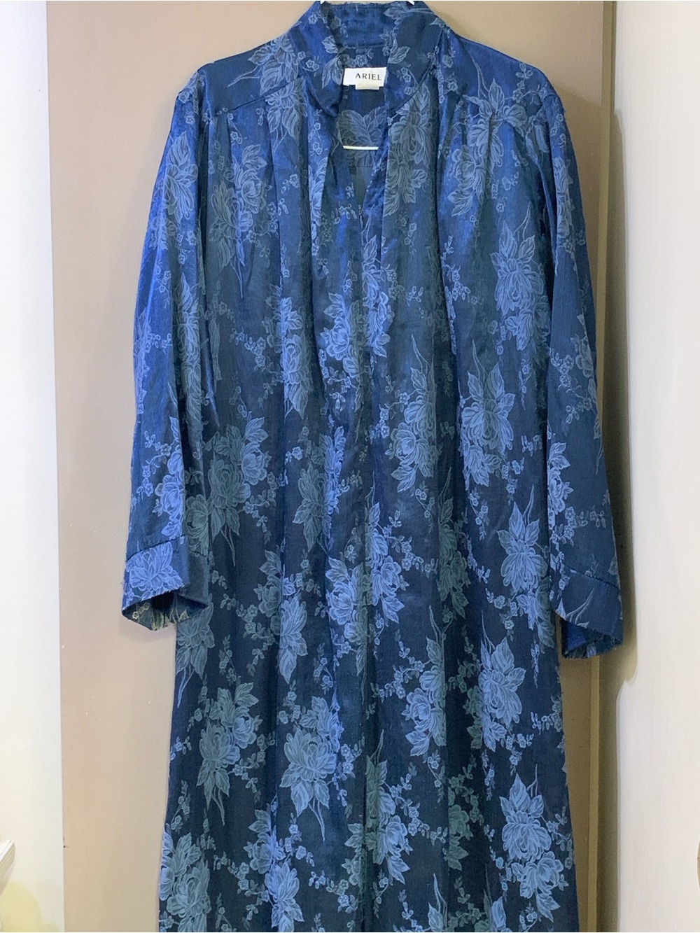 Ariel Nightgown in a Rich Blue Floral Print